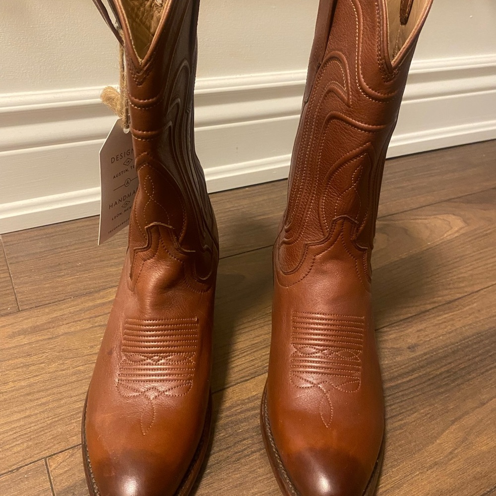 TECOVAS brown leather cowboy boots